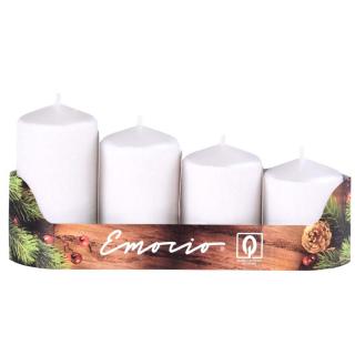 Adventní svíčky, drápané bílé 4 ks, 50 mm