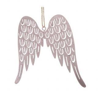 Andělská křídla, kovová dekorace růžová