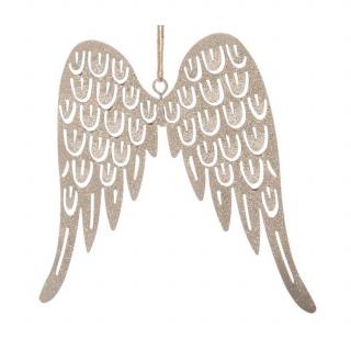 Andělská křídla, kovová dekorace zlatá