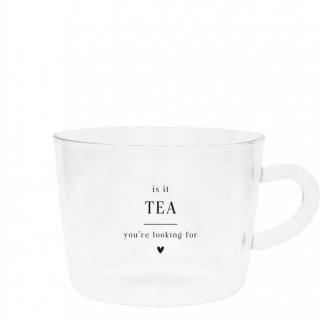 Bastion Collections skleněný hrnek na čaj Is It Tea, 300 ml