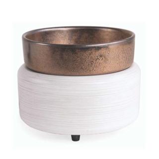 Candle Warmers - elektrická aromalampa a ohřívač White Washed Bronze 2v1