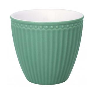 Green Gate - porcelánový latte hrnek Alice Dusty Green 350 ml