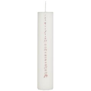 Ib Laursen adventní svíčka bílá s červenými čísly 1-24