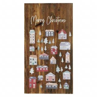 Ib Laursen - dřevěná deska Merry Christmas 34x65 cm