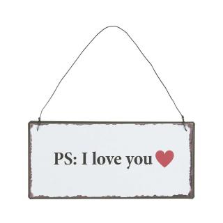 Ib Laursen - plechová cedulka PS: I love you