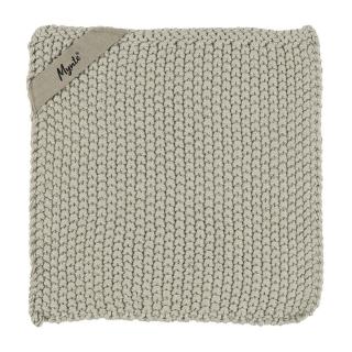 Ib Laursen - pletená bavlněná chňapka Mynte Beige 22x22 cm