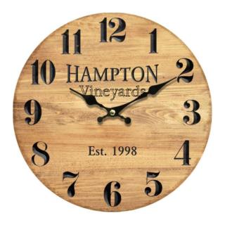Nástěnné dřevěné hodiny Hampton, 34 cm
