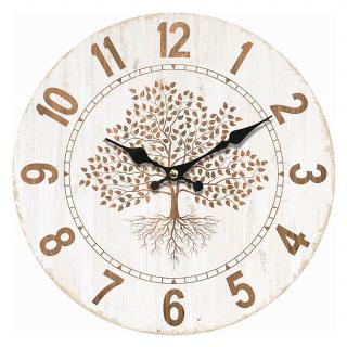 Nástěnné dřevěné hodiny Tree, 34 cm
