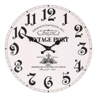 Nástěnné dřevěné hodiny Vintage Port, 34 cm