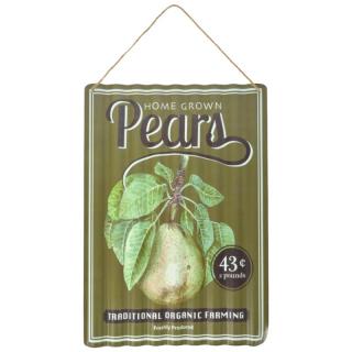 Plechová vlnitá cedulka Pears