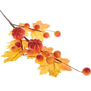 Podzimní větvička s dýněmi, umělá dekorace