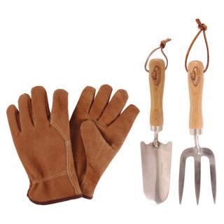Set zahradnického nářadí + kožené rukavice