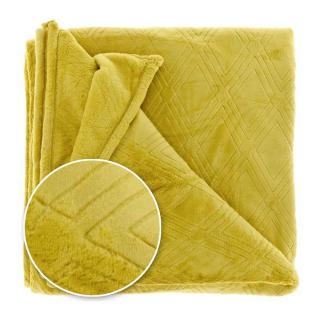 Unique Living - heboučká deka Auke, žlutá 150x200 cm