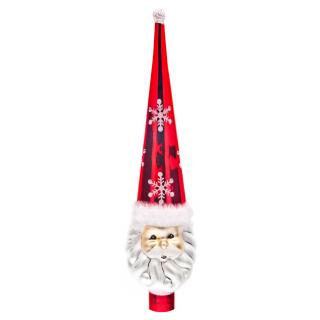 Vánoční špička na stromeček Santa s dlouhou čepicí 1 ks