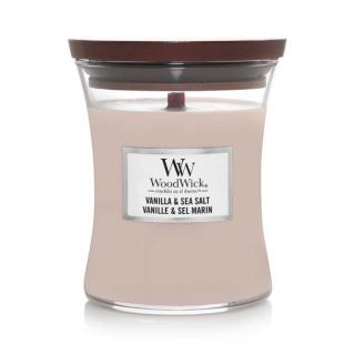 WoodWick - vonná svíčka Vanilla & Sea Salt (Vanilka & mořská sůl) 275g