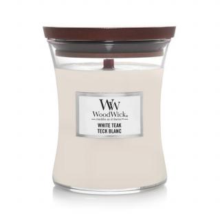 WoodWick - vonná svíčka White Teak (Bílý teak) 275g