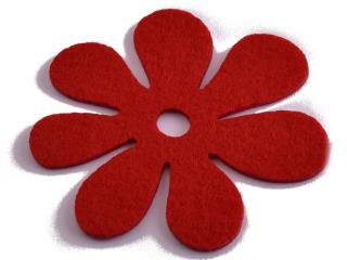 Květina z filcu 1ks Barva: červená