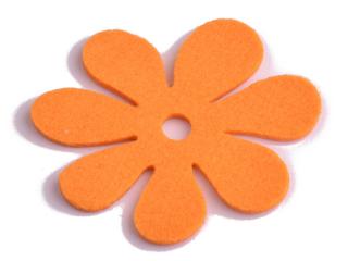 Květina z filcu 1ks Barva: oranžová