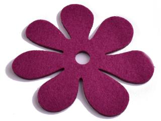 Květina z filcu 1ks Barva: tm. fialová