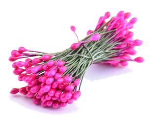 Květinové pestíky 3mm - lesklé Barva: růžová