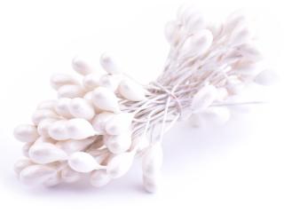 Květinové pestíky 6mm - lesklé Barva: Bílá