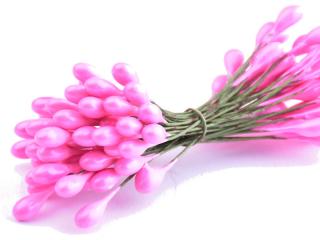 Květinové pestíky 6mm - lesklé Barva: sv. růžová