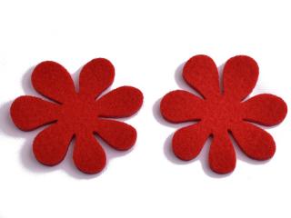 Květy z filcu 2ks Barva: červená