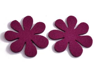Květy z filcu 2ks Barva: tm. fialová