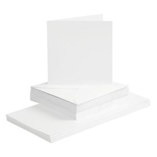Sada 15,2x15,2cm přání a obálky 50ks (240g/m2) bílé