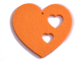 Srdíčko z filcu 1ks Barva: oranžová