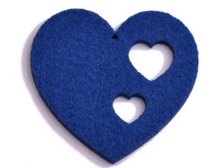 Srdíčko z filcu 1ks Barva: tm. modrá
