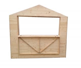 Prodejní stánek 2,7x2,7m, (16mm), jedno výdejní okno (Dřevěný prodejní stánek 2,7x2,7m, (16mm))