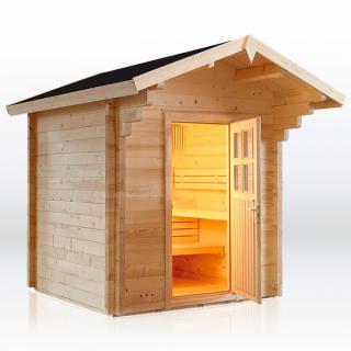 Venkovní sauna CORIA 200 x 200 cm, 24mm (Dřevěná venkovní zahradní sauna CORIA 200 x 200 cm, 24mm)