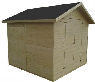 Zahradní domek 2,7x2,7m, (16mm), CORUNA (Levný zahradní domek dřevěný CORUNA (16mm), rozměr 2,7 x 2,7m, v.2,2m)
