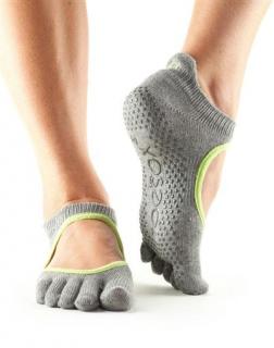 Full Toe Bellarina Grip - heather grey with lime