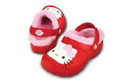 Hello Kitty Lined Custom Clog - red/ bubblegum