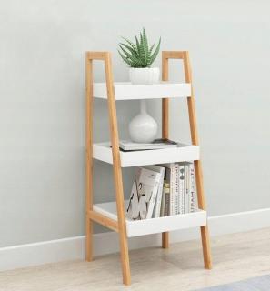 HomePRO PHO5827 Regál, Policový žebřík 35x30x75 cm, bílá