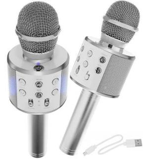 ISO Šedý karaoke mikrofon s reproduktorem 8997
