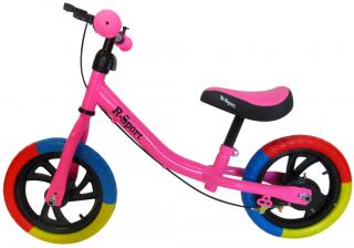 JUMON Dětské odrážedlo + brzda, zvonek, barevná EVA kola, růžové R6