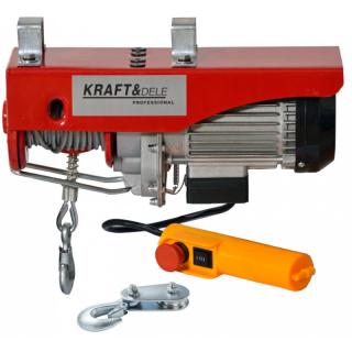 Kraft&Dele elektrický lanový naviják 125/250kg kladkostroj jeřáb 550W KD1524