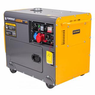 Powermat Naftový Generátor proudu Elektrocentrála AVR 230/400V 6500W + KOLEČKA PM-AGR-6500MD