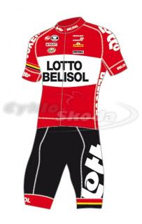 Cyklistická sada - dres a kraťase profi týmu LOTTO BELISOL 2014