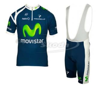 Cyklistická sada - dres a kraťase profi týmu MOVISTAR 2012