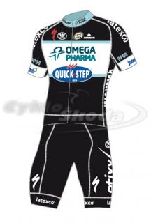Cyklistická sada - dres a kraťase profi týmu OMEGA PHARMA - QUICKSTEP 2014