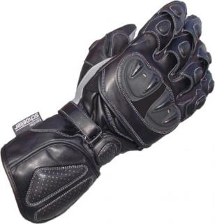 Lookwell - Sniper SPS šedé (Sportovní kožené rukavice na motocykl s chrániči z jemné klokaní kůže)