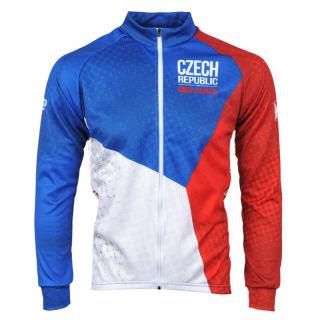 Cyklistický dres CZECH REPUBLIC – pánský s dlouhým rukávem Velikost: 3XL, Barva: Trikolora