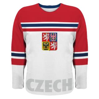 Hokejový fan dres CZECH – bílý Velikost: L, Barva: Bílá