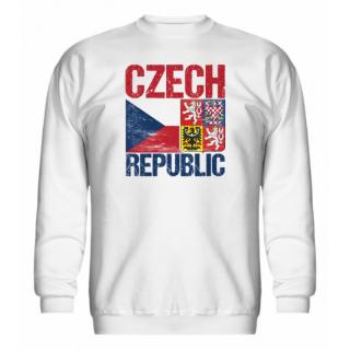 Mikina CZECH REPUBLIC vlajka a znak – pánská, bílá Velikost: L, Barva: Bílá