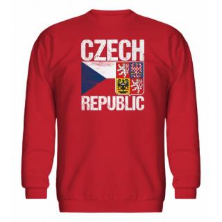 Mikina CZECH REPUBLIC vlajka a znak – pánská, červená Velikost: L, Barva: Červená