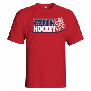 Tričko CZECH HOCKEY CZ – pánské, červené Velikost: XL, Barva: Červená